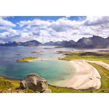 Lais Puzzle - Landschaft auf den Lofoten mit Deich und Bergen, Norwegen - 1.000 Teile