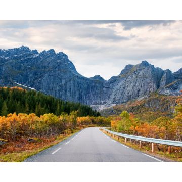 Lais Puzzle - Straße in Norwegen, Lofoten-Inseln, goldener Herbst an der Felswand der Berge - 40, 100, 200, 500, 1.000 & 2.000 Teile