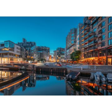 Lais Puzzle - Oslo, Norwegen. Nachtansicht Böschung und mehrstöckige Wohnhäuser in Aker Brygge Bezirk - 1.000 Teile