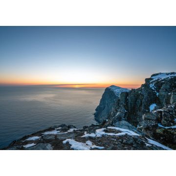 Lais Puzzle - Landschaftsaufnahme von Ryten mit Blick nach Westen zum Sonnenuntergang auf den Lofoten in Norwegen während der blauen Stunde - 1.000 Teile