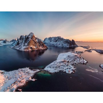 Lais Puzzle - Sonnenaufgang auf den Lofoten ist eine Inselgruppe mit einem Fischerdorf an der Küste im Winter in Norwegen - 40, 100, 200, 500, 1.000 & 2.000 Teile