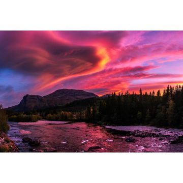 Lais Puzzle - Der Sonnenuntergang in den Bergen, farbiger Himmel, Norwegen, Hemsedal - 2.000 Teile