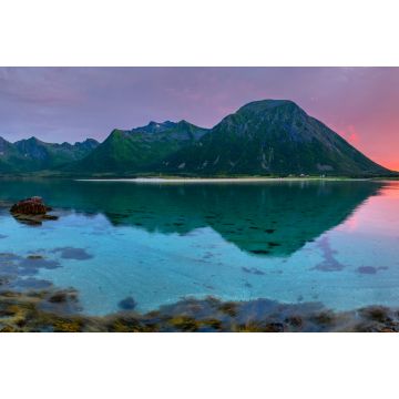 Lais Puzzle - Farbenfroher Sonnenuntergang über den norwegischen Fjorden im Lofoten-Archipel, Lofoten, Norwegen - 2.000 Teile