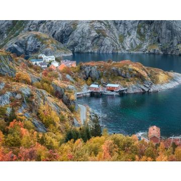 Lais Puzzle - Fischerstadt Nusfjord, Fjord und Meer Norwegen, Lofoten Inseln im goldenen Herbst - 40, 100, 200, 500, 1.000 & 2.000 Teile