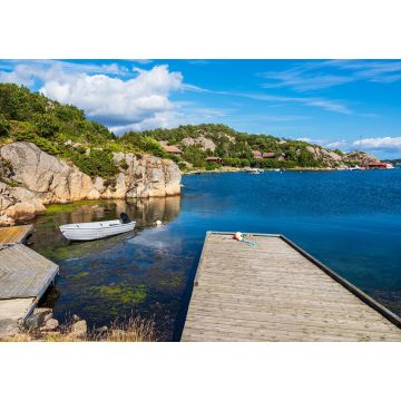 Lais Puzzle - Boot und Steg im Dorf Farestad in Norwegen - 1.000 Teile