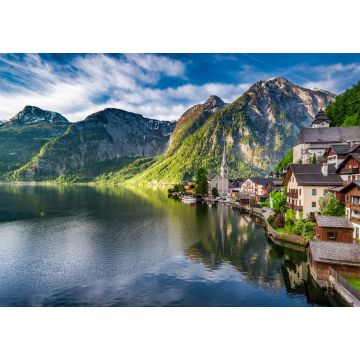 Lais Puzzle - Wunderschöne Morgendämmerung am Bergsee in Hallstatt, Alpen, Österreich - 1.000 Teile