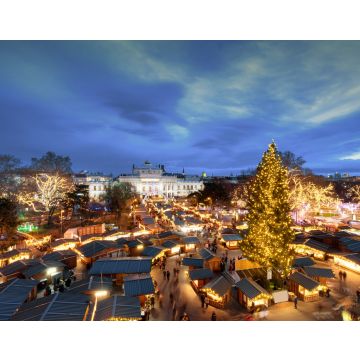 Lais Puzzle - Wiener Christkindlmarkt vor dem Rathaus aus der Vogelperspektive - 40, 100, 200, 500, 1.000 & 2.000 Teile
