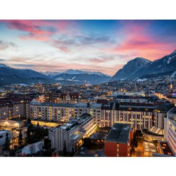 Lais Puzzle - Panoramablick auf Innsbruck in den Alpen Österreichs im Winter am Abend nach Sonnenuntergang mit Schnee und Wolken - 40, 100, 200, 500, 1.000 & 2.000 Teile