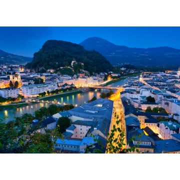 Lais Puzzle - Zentrum der Stadt Salzburg zur blauen Stunde. Österreich - 1.000 Teile