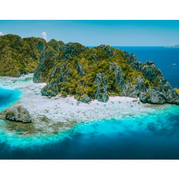 Lais Puzzle - Drohnenaufnahme der tropischen Insel Shimizu und des unberührten Strandes im blauen Ozean von El Nido, Palawan, Philippinen. Der schönste und berühmteste Naturpark, der Marine Reserve Park, muss gesehen werden - 40, 100, 200, 500, 1.000...
