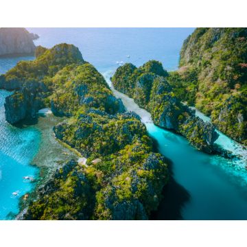 Lais Puzzle - Luftaufnahme der großen Lagune und der majestätischen Felsen aus der Drohne. Entdecken Sie El Nido, Palawan Philippinen. atemberaubende Attraktion, Tour Reise, Inselhüpfen - 40, 100, 200, 500, 1.000 & 2.000 Teile