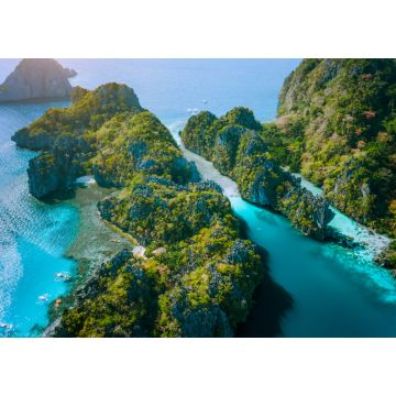 Lais Puzzle - Luftaufnahme der großen Lagune und der majestätischen Felsen aus der Drohne. Entdecken Sie El Nido, Palawan Philippinen. atemberaubende Attraktion, Tour Reise, Inselhüpfen - 1.000 Teile