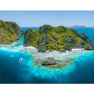 Lais Puzzle - Luftaufnahme der tropischen Insel Shimizu mit steilen Felsen und weißem Sandstrand in blauem Wasser El Nido, Palawan, Philippinen - 40, 100, 200, 500, 1.000 & 2.000 Teile