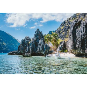 Lais Puzzle - El Nido Palawan Philippinen Asien. Banca-Boot an einem kleinen Strand in der Nähe des Matinloc-Schreins - 1.000 Teile