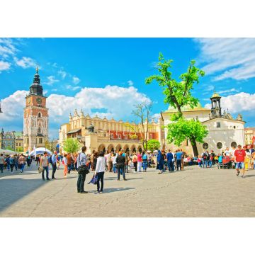 Lais Puzzle - Menschen vor der Tuchhalle und dem Rathausturm in Krakau - 1.000 Teile