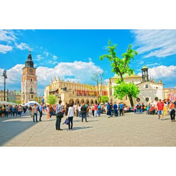 Lais Puzzle - Menschen vor der Tuchhalle und dem Rathausturm in Krakau - 2.000 Teile