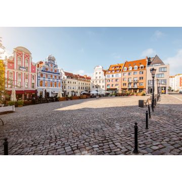 Lais Puzzle - Blick auf den Marktplatz mit schönen bunten Gebäuden im Morgenlicht in Szczecin, Polen - 1.000 Teile
