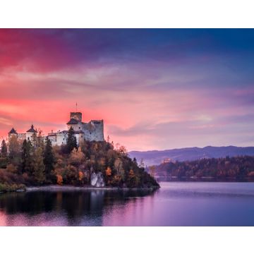 Lais Puzzle - Schönes Schloss am See in der rosa Abenddämmerung, Polen - 40, 100, 200, 500, 1.000 & 2.000 Teile