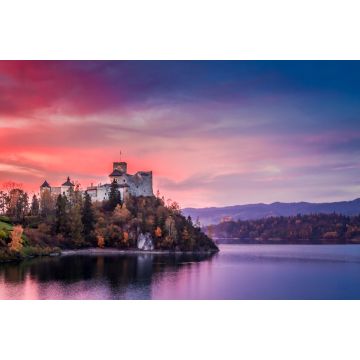 Lais Puzzle - Schönes Schloss am See in der rosa Abenddämmerung, Polen - 2.000 Teile