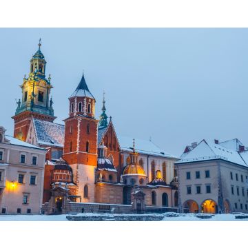 Lais Puzzle - Schloss Wawel in Krakau in der Dämmerung. Krakau ist eines der berühmtesten Wahrzeichen Polens - 40, 100, 200, 500, 1.000 & 2.000 Teile