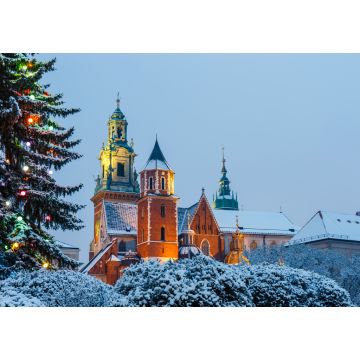 Lais Puzzle - Das Wawel-Schloss in Krakau in der Dämmerung. Krakau ist eines der berühmtesten Wahrzeichen Polens - 1.000 Teile