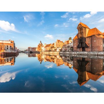 Lais Puzzle - Die Danziger Altstadt und der berühmte Kranich bei einem fantastischen Sonnenaufgang. Danzig (Gdansk). Polen - 40, 100, 200, 500, 1.000 & 2.000 Teile
