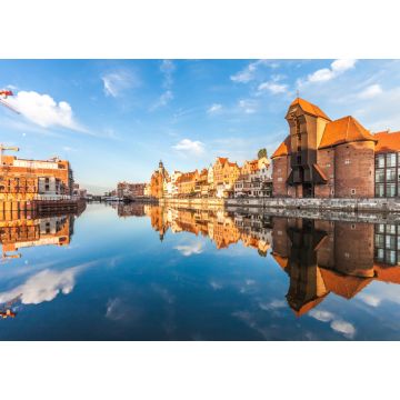 Lais Puzzle - Die Danziger Altstadt und der berühmte Kranich bei einem fantastischen Sonnenaufgang. Danzig (Gdansk). Polen - 1.000 Teile