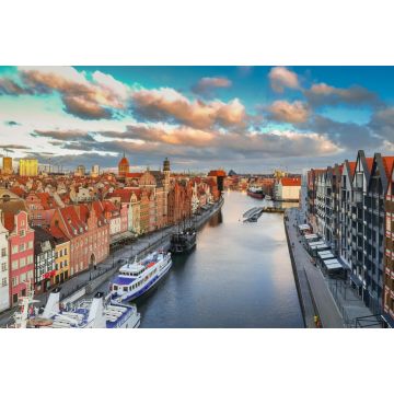 Lais Puzzle - Luftaufnahme der Altstadt von Danzig über dem Fluss Motlawa bei Sonnenaufgang, Polen - 2.000 Teile