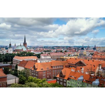 Lais Puzzle - Luftaufnahme der Skyline von Stettin mit der Kathedrale St. Jakobus der Apostel und den alten orangefarbenen Backsteingebäuden der Altstadt, Polen - 2.000 Teile