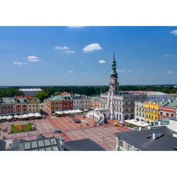 Lais Puzzle - Zamosc, Polen. Luftaufnahme der Altstadt und des Hauptplatzes der Stadt mit dem Rathaus. Ansicht der Altstadt aus der Vogelperspektive. UNESCO-Welterbestätten in Polen - 1.000 Teile