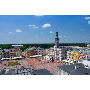 Lais Puzzle - Zamosc, Polen. Luftaufnahme der Altstadt und des Hauptplatzes der Stadt mit dem Rathaus. Ansicht der Altstadt aus der Vogelperspektive. UNESCO-Welterbestätten in Polen - 2.000 Teile