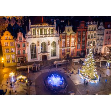 Lais Puzzle - Weihnachtsbaum und Weihnachtsschmuck in der Altstadt von Danzig in der Abenddämmerung, Polen - 1.000 Teile