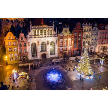 Lais Puzzle - Weihnachtsbaum und Weihnachtsschmuck in der Altstadt von Danzig in der Abenddämmerung, Polen - 2.000 Teile