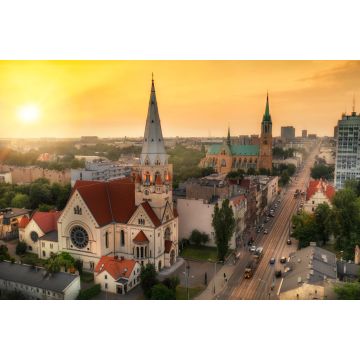 Lais Puzzle - Luftaufnahme der Stadt Lodz in Polen bei Sonnenuntergang - 2.000 Teile