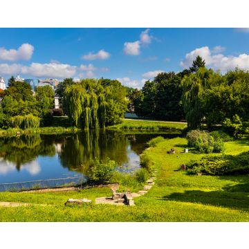 Lais Puzzle - Park am Morskie Oko-Teich unterhalb der Pulawska- und Dworkowa-Straße im Stadtteil Mokotow mit Blick auf die Innenstadt von Srodmiescie in Warschau in Polen - 40, 100, 200, 500, 1.000 & 2.000 Teile