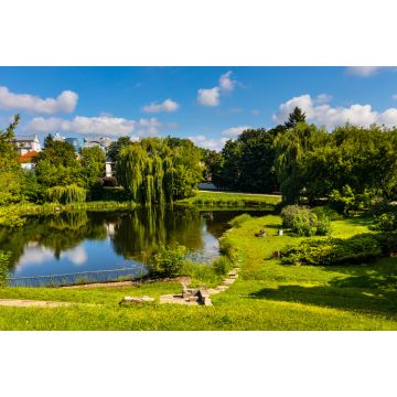 Lais Puzzle - Park am Morskie Oko-Teich unterhalb der Pulawska- und Dworkowa-Straße im Stadtteil Mokotow mit Blick auf die Innenstadt von Srodmiescie in Warschau in Polen - 2.000 Teile