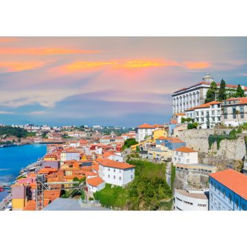 Lais Puzzle - Stadtpanorama von Porto im Licht des Sonnenuntergangs, traditionelle Architektur in der Nähe des Flusses Douro in Portugal - 1.000 Teile
