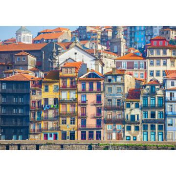 Lais Puzzle - Typische alte Häuser mit bunten Fassaden im Stadtteil Ribeira, Porto, Portugal - 1.000 Teile