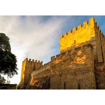 Lais Puzzle - Schloss São Jorge im Sonnenuntergang, blauer Himmel mit Wolken, Lissabon, Portugal - 1.000 Teile