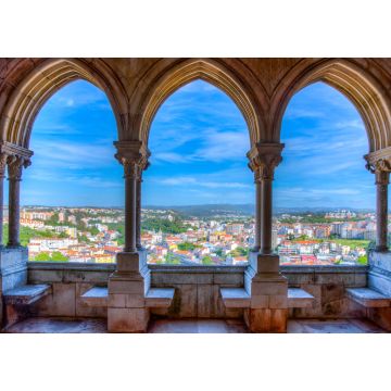 Lais Puzzle - Blick auf Leiria durch die Arkaden der örtlichen Burg, Portugal - 1.000 Teile