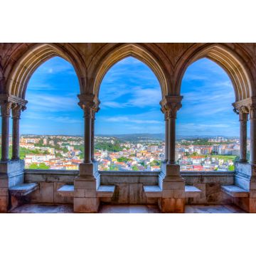 Lais Puzzle - Blick auf Leiria durch die Arkaden der örtlichen Burg, Portugal - 2.000 Teile