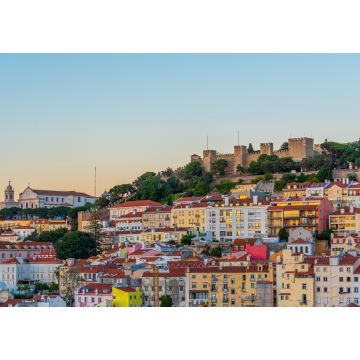 Lais Puzzle - Blick bei Sonnenuntergang auf die Burg Sao Jorge in Lissabon, Portugal - 1.000 Teile