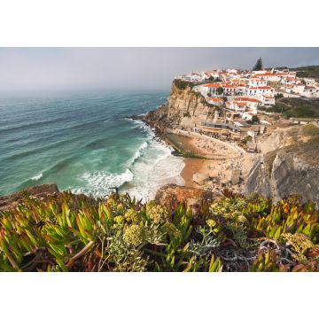 Lais Puzzle - Sintra, Lissabon, Portugal. Azenhas do Mar weißes Dorf Wahrzeichen auf der Klippe und Atlantik Wellen - 1.000 Teile