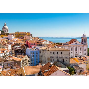 Lais Puzzle - Rote und blaue Gebäude im alten Alfama-Viertel von Lissabon, Portugal - 1.000 Teile