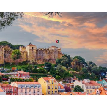 Lais Puzzle - Panorama der Stadt Lissabon und des Castelo de Sao Jorge, bekannt als die historische Burg des Heiligen Georg - 40, 100, 200, 500, 1.000 & 2.000 Teile