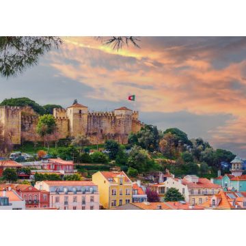 Lais Puzzle - Panorama der Stadt Lissabon und des Castelo de Sao Jorge, bekannt als die historische Burg des Heiligen Georg - 1.000 Teile
