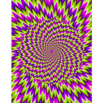 Lais Puzzle - Grüner, lila und rosa Hintergrund mit sich bewegender Kugel. Optische Täuschung der Bewegung - 40, 100, 200, 500, 1.000 & 2.000 Teile