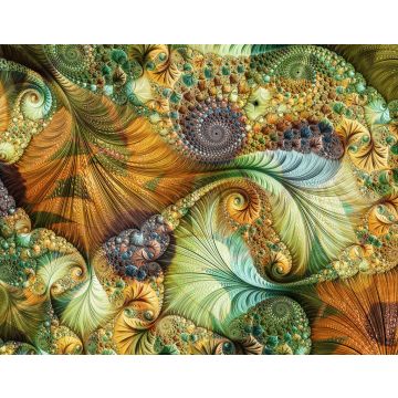 Lais Puzzle - Ein abstraktes, computergeneriertes Fraktal-Design. Ein Fraktal ist ein unendliches Muster. Fraktale sind unendlich komplexe Muster, die in verschiedenen Maßstäben selbstähnlich sind. - 40, 100, 200, 500, 1.000 & 2.000 Teile