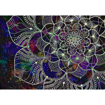 Lais Puzzle - Abstrakte alte Geometrien mit Sternenfeld und buntem Galaxienhintergrund, Aquarellmalerei und Mandala-Grafikdesign - 1.000 Teile