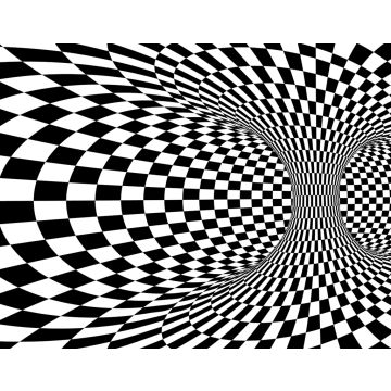Lais Puzzle - Abstrakte Wurmloch-Tunnel. Schwarz-weißes Quadrat optische Täuschung - 40, 100, 200, 500, 1.000 & 2.000 Teile